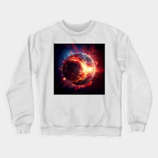 The moon colliding with Earth Crewneck Sweatshirt